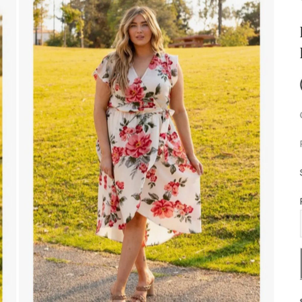 Hi-low wrap front Plus Size